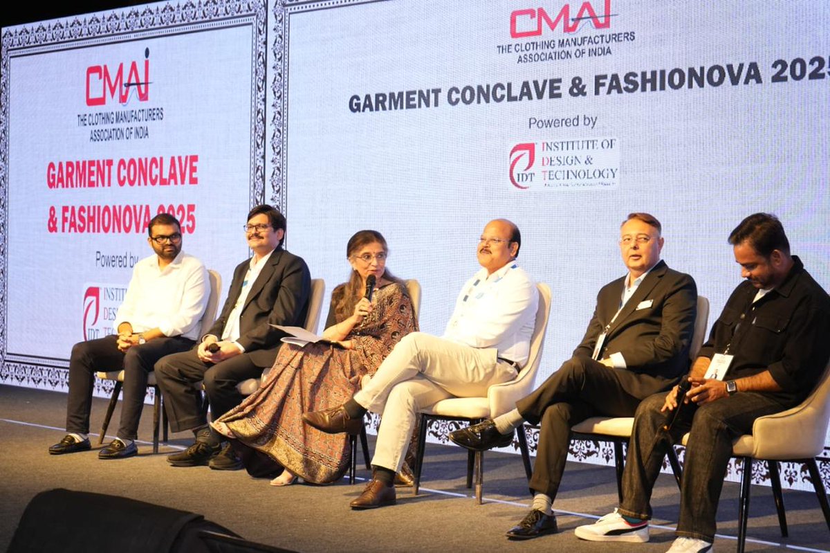 <a href="/UNIDO/">UNIDO</a> India is promoting #FutureReady garment hubs! Together with @uninindia, key action areas were discussed at the #GarmentConclave &amp; #Fashionova in Surat, focusing on circularity, chemical safety &amp; GHG reduction. #SustainableFashion #ProgressByInnovation