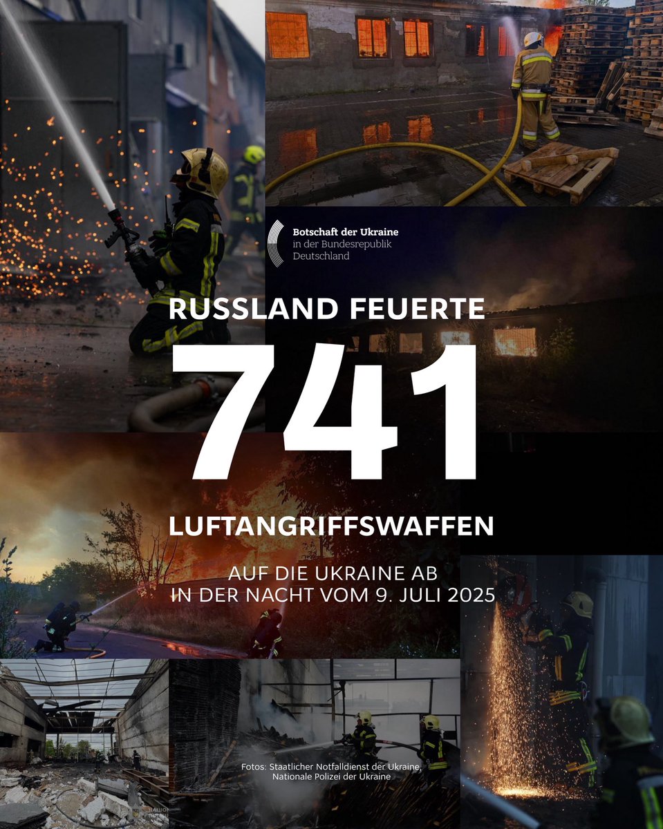 UKRinDEU's tweet image. Jedes Mal denkt man: „Schlimmer geht es nicht mehr.” Aber Russland schafft es immer wieder.
Nun haben wir einen neuen Anti-Rekord überlebt: 741 Luftangriffswaffen, darunter 728 Shahed-Drohnen, 7 Iskander-K-Marschflugkörper und 6 Kinschal-Hyperschallraketen.
Han. Deln. Jetzt.