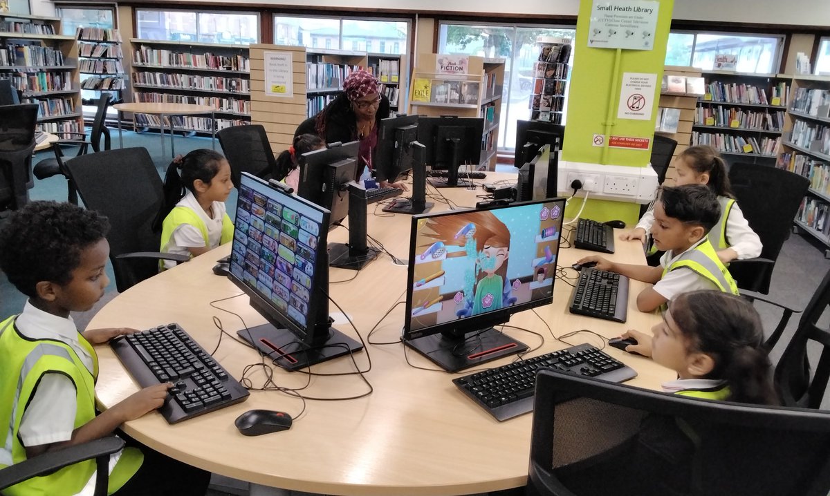 MarlboroughPrim's tweet image. Year 1 had a fantastic time at their local library, Small Heath library. We had a story session by the fantastic librarian to start our morning. After thus, we had a tour of the library, read books and played games on the computers. We finished with some juice and biscuits.