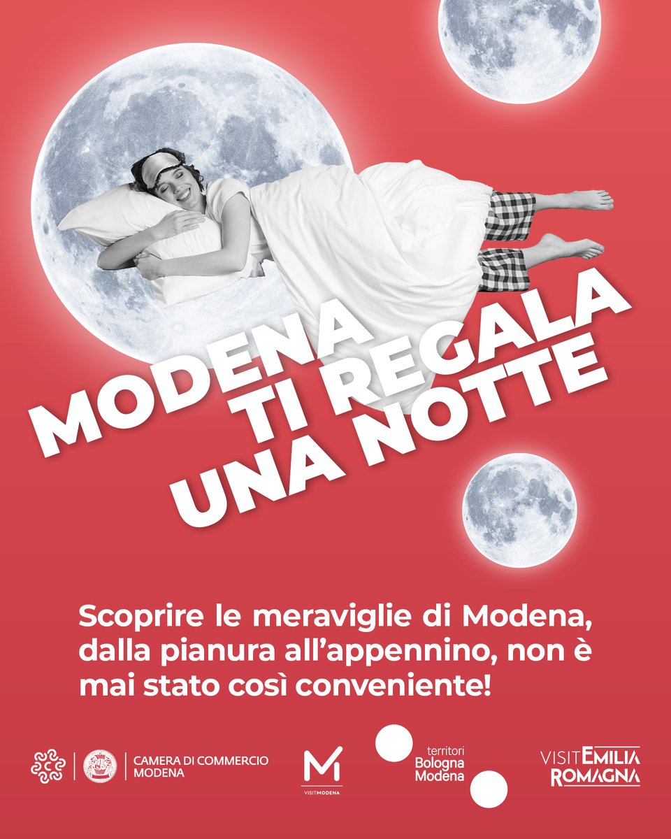 🏨 Modena ti regala una notte!

Se resti almeno 2 notti tra ven e dom in una struttura ricettiva della provincia, la Camera di Commercio rimborsa 1 notte (max 200 €)

📆 Fino al 14/12/2025
ℹ️ Info e modalità 👉 mo.camcom.it/promozione/tur…

#Modena #Turismo #WeekendModena