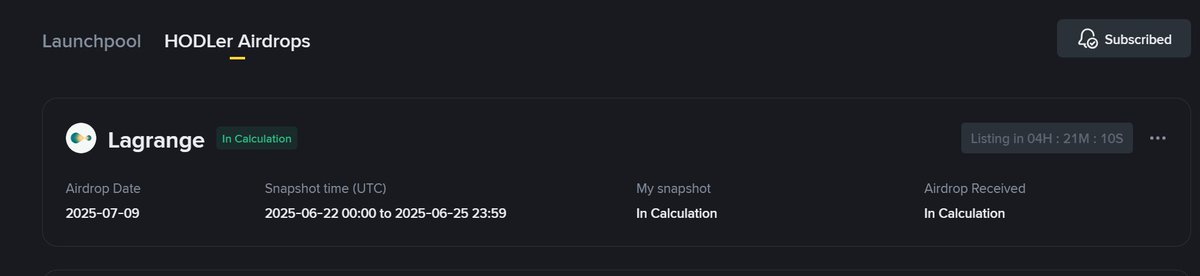 kivancozbilgic's tweet photo. 🪂Yeni Temettü Duyurusu $LA

Lagrange (#LA) on Binance HODLer Airdropa gelmiş, muhtemelen TR'ye de gelecektir.

22-25 Haziran arasında faizde tutulan $BNB'ler için Temmuz ayının ilk temettüsü bugün içerisinde hesaplara yatmış olacak. 🍀 https://t.co/7fAzMEnVWr