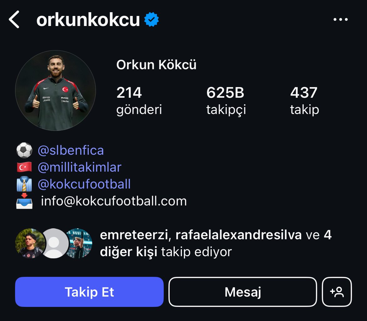 cinaryucekurt's tweet photo. Orkun Kökçü'nün İnstagram'da 625 bin takipçisi olması bizlere yakışıyor mu?

Bu adam bizim için aklınızın hayalinizin almayacağı takımları reddeti.

Orkun Kökçüye bi takibi çok görmeyelim,
Orkun'u bugün 1 milyon yapalım. https://t.co/9N9G6gCTHL