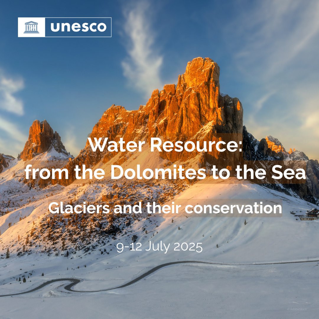 UNESCOVenice's tweet image. 🗻@UNESCO kicks off the4️⃣edition of "Water Resource: from the Dolomites to the Sea” at @rifugiogalassi!💧
Experts & students will explore #glaciers and their conservation through enlightening dialogues on water & #ClimateAction!🏞️
Live📡bit.ly/4nHpXUg
@comunevenezia