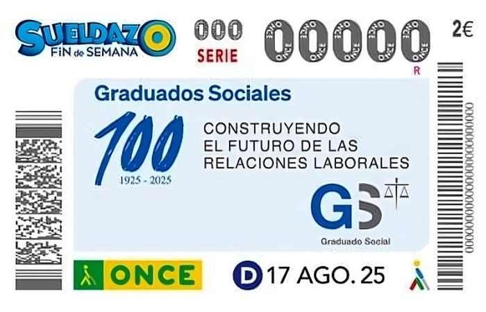 🎉 La <a href="/ONCE_oficial/">ONCE</a> dedica su cupón del 17 de agosto al Centenario de la Profesión de Graduado Social.
🗓️ 5,5 millones de cupones difundirán esta celebración.
🔗 graduadossociales.org/es/noticias/la…
#GraduadoSocial #CupónONCE
