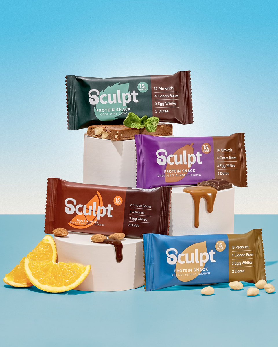 🚨 BACK IN STOCK! 🚨 Our Sculpt Protein Bars flew off the shelves - but guess what? They’re BACK.

Available in:
🍃 NEW Cool Mint Choc
🍫 Chocolate Almond Caramel
🥜 Chunky Peanut Crunch
🍊 Chocolate Orange

Each bar is loaded with 15g of protein, making them the ultimate