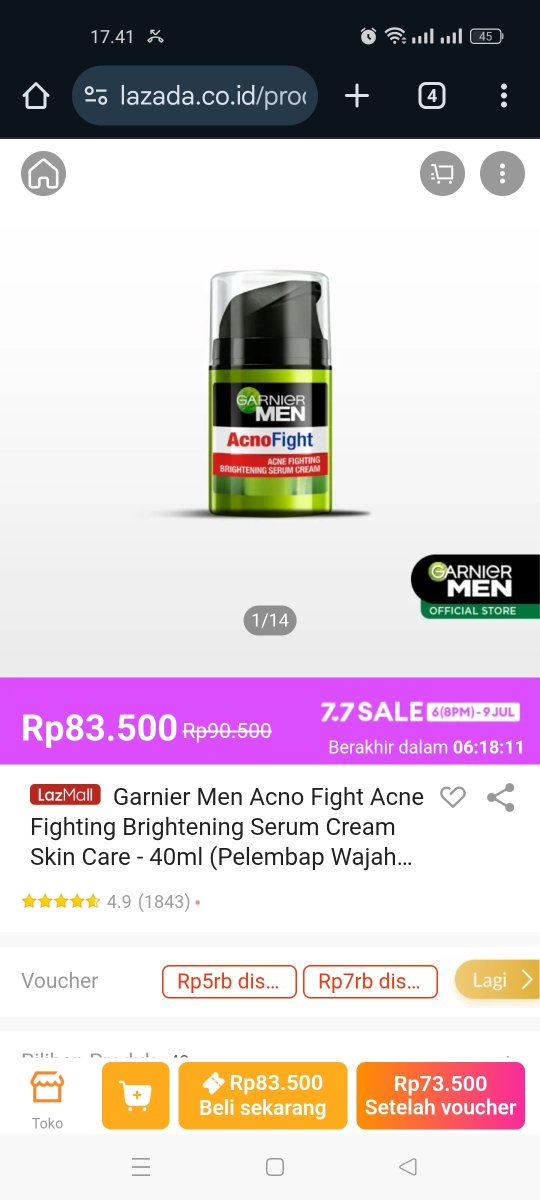 gayss mau ngasih tau kalo ini 
Hari Terakhir Lazada77 Sale loh, mending buruan co barang yang pengen kalian beli. ada ekstra brand voucher 10% loh

lazada.co.id/products/-i710…