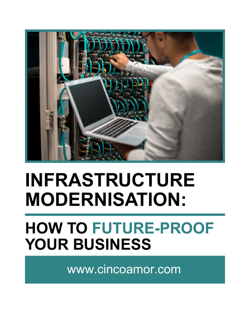 cincoamorltd's tweet image. Future-proof your business with infrastructure modernisation. Boost agility, security &amp;amp; scalability through cloud, automation &amp;amp; smarter IT. Don’t wait, contact Cinco today.

Tel: 02071833065

#InfrastructureModernisation #DigitalTransformation #FutureProof #CyberSecurity #Cinco