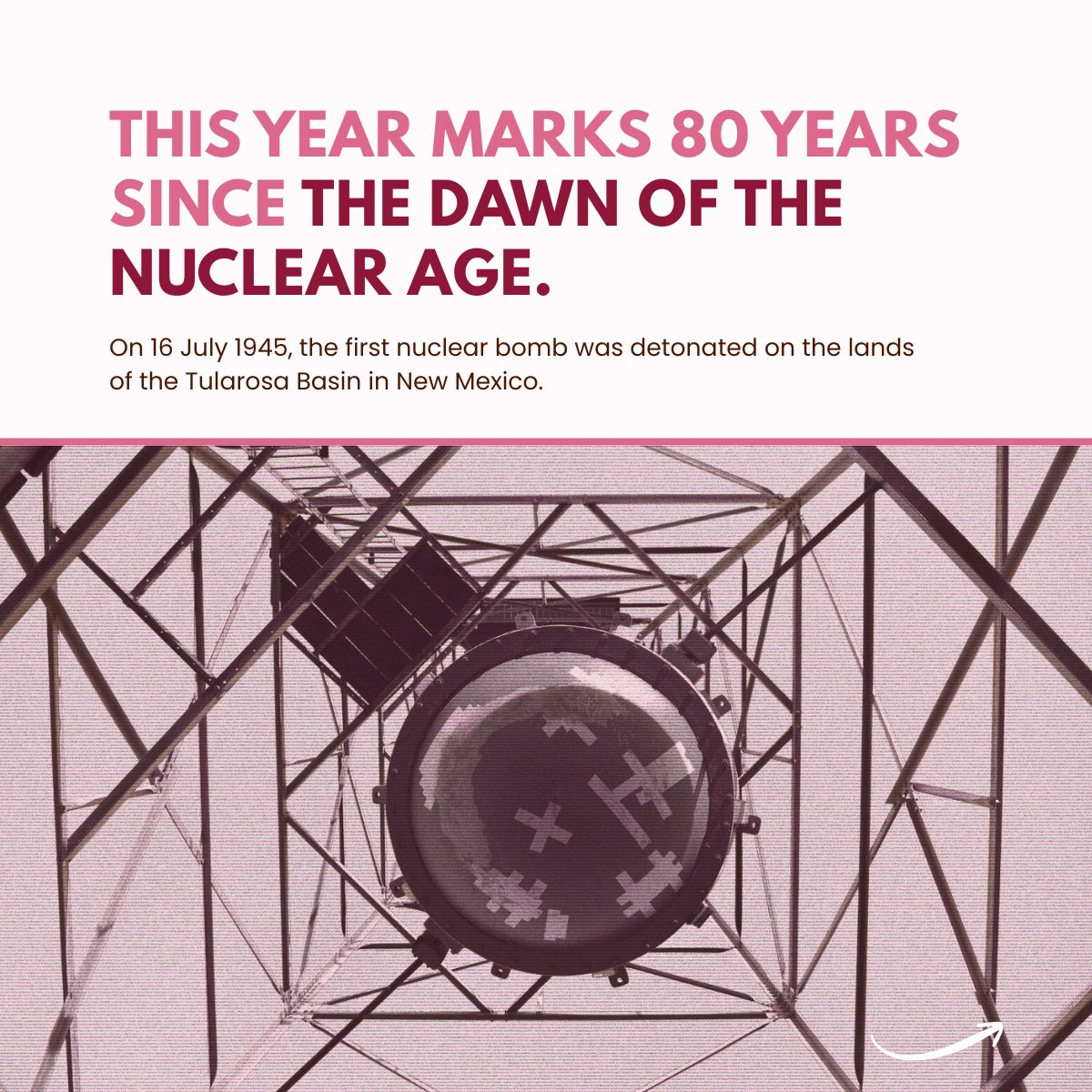 nuclearban's tweet photo. 🧵This year marks 80 years since the Trinity Test, the first nuclear detonation that marked the beginning of the nuclear age, an age that has only brought lasting harm to people and the planet.
#NuclearBan #TrinityTest80 #NuclearTruth https://t.co/Dsb8PyMxYe