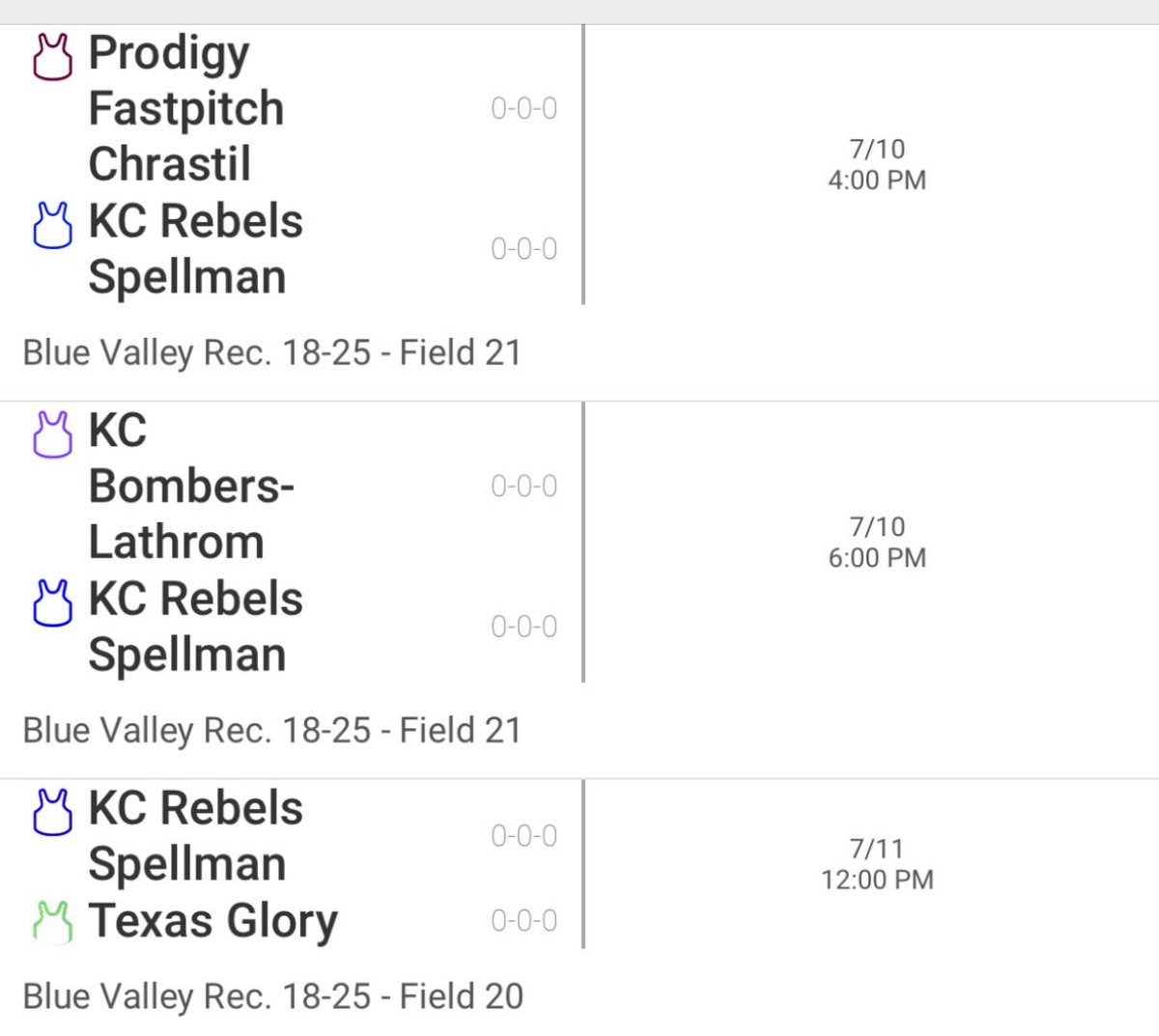 Schedule for the weekend!!! I am so exited to play with my teammates!! <a href="/CoachJoshBarnes/">Josh Barnes</a> <a href="/CoachHill_ESU/">Megan Hill</a> <a href="/EState_Softball/">Emporia State Softball</a> <a href="/ahuddles24/">April Rosales</a> <a href="/jccc_softball/">JCCC Softball</a> <a href="/mattjackson25/">Matt Jackson</a>