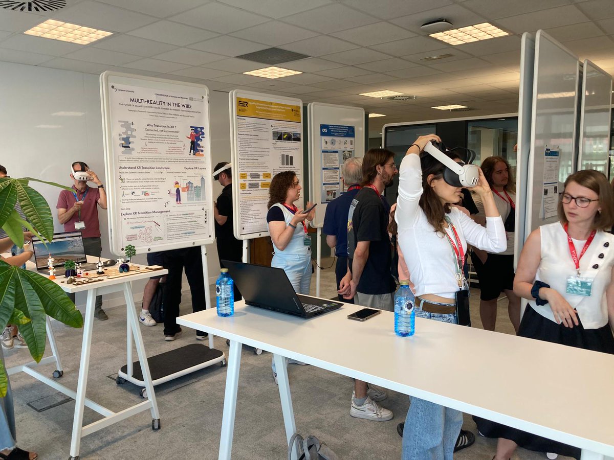 SummerSchool_XR's tweet photo. Time to explore what others are building! At the 3rd #EURASIP Int. #SummerSchool2025 on #XR we dive into the #Posters &amp; #Demos Session. Participants present their latest research &amp; XR prototypes —
from cutting-edge interaction to immersive storytelling
#Research @eurasip @nokia https://t.co/ZFB17Av5fS