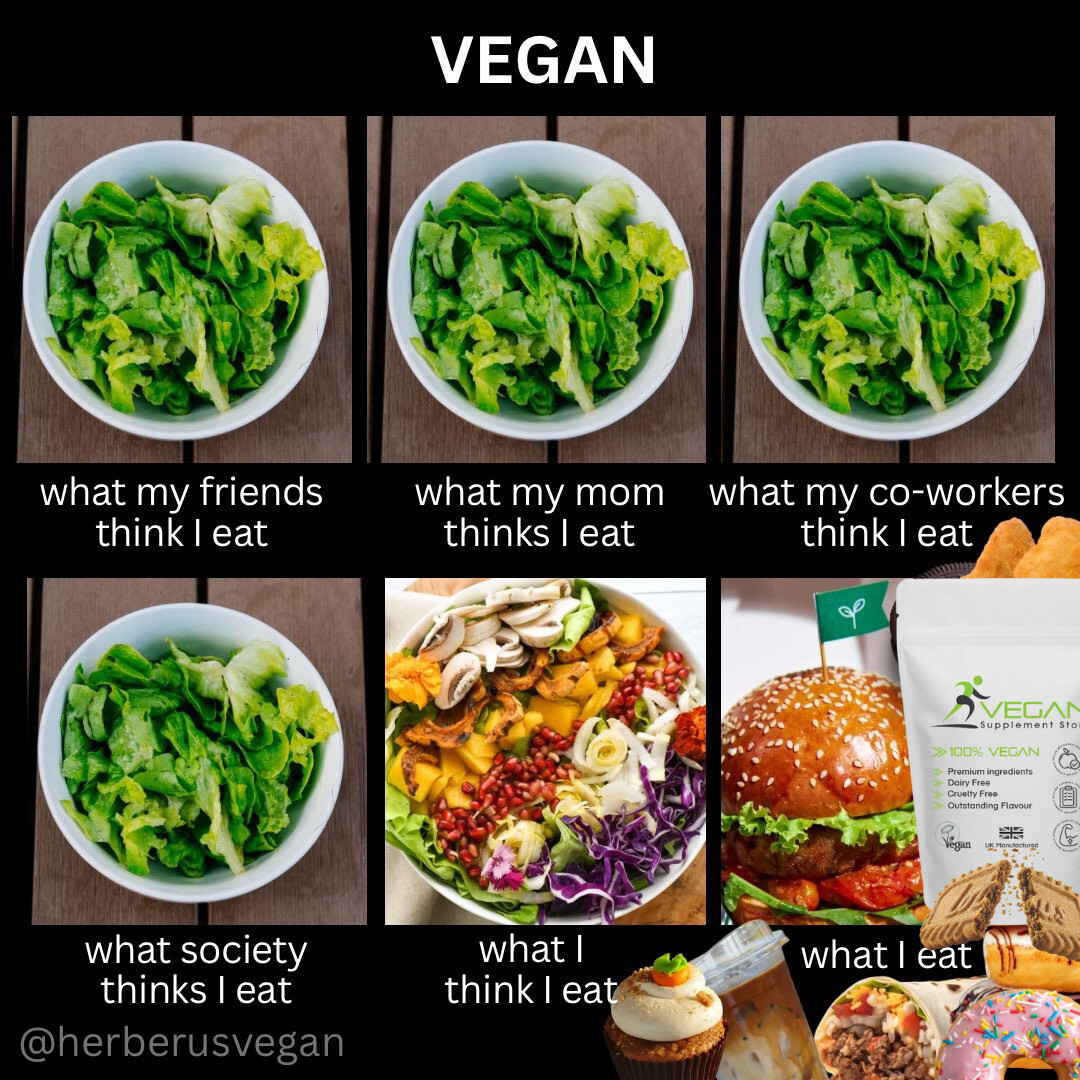POV: Everyone thinks you survive on sad salad 🥗
Also me: devouring loaded vegan burgers, caramelised shakes &amp; still hitting my macros 😤🌱
➡️rpb.li/2tRE

CC: <a href="/herberusvegan/">Herberus | Vegan Streetwear</a> 

#Vegan #PlantBased #VSS