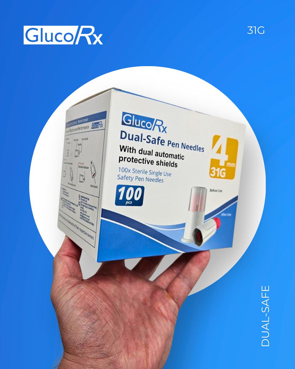 Have you experienced GlucoRx Dual-Safe yet?

The GlucoRx Dual-Safe 4mm pen needles ensure a smooth injection experience, with double the protection 🛡️

Precision, safety, and comfort all in one!

Shop now by clicking the link in our bio 🛒

#GlucoRx #DiabetesCare #Insulin #Type1