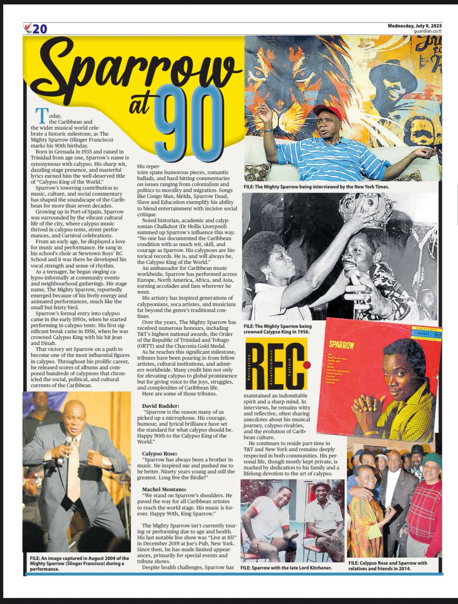 leannmarie27's tweet image. Happy 90th birthday to the Calypso King of the World- #SlingerFrancisco #TheMightySparrow !!!