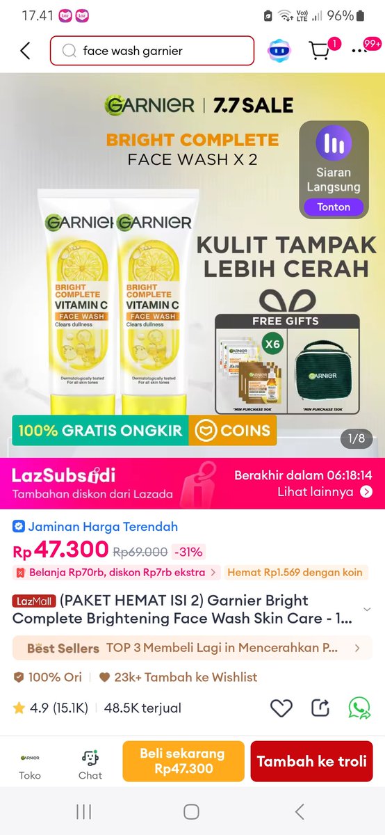 buruan di serbu yuk Hari Terakhir Lazada77 Sale ini masih ada diskon brand favorit s.d 85% plus voucher bonus hingga 500rb lho, kebetulan sih stok skincare gue habis

lazada.co.id/products/-i717…