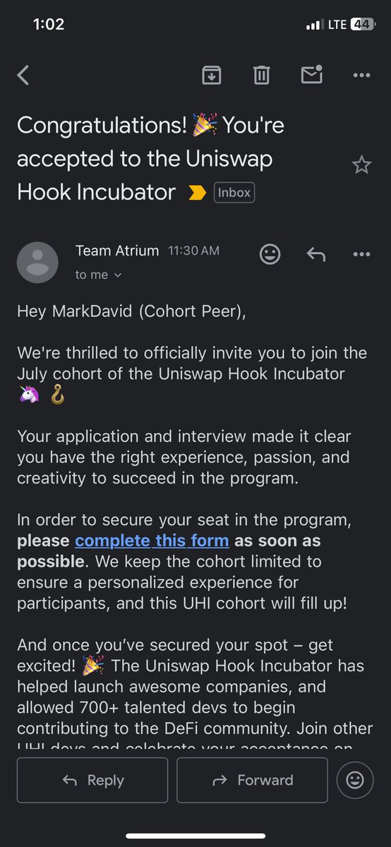 MARKDAVID (@mark_ojukwu) on Twitter photo 🚨 Big news! I’ve been accepted into the Uniswap Hook Incubator 🦄🪝
Excited to build, learn & collaborate with some of the brightest minds in Web3.
Huge thanks to <a href="/AtriumAcademy/">Atrium Academy</a> & <a href="/UniswapFND/">Uniswap Foundation</a> for this opportunity.
Let’s hook the future of DeFi 👨🏾💻 🚨 Big news! I’ve been accepted into the Uniswap Hook Incubator 🦄🪝
Excited to build, learn & collaborate with some of the brightest minds in Web3.
Huge thanks to <a href="/AtriumAcademy/">Atrium Academy</a> & <a href="/UniswapFND/">Uniswap Foundation</a> for this opportunity.
Let’s hook the future of DeFi 👨🏾💻