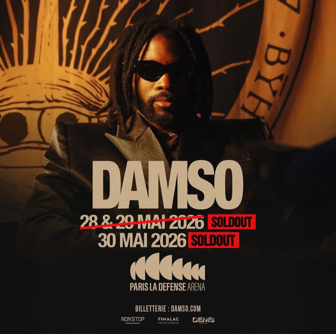 DAMSO complète un troisième sold out à Paris La Défense Arena en moins de 15 minutes.

120 000 places vendues au total.🐐