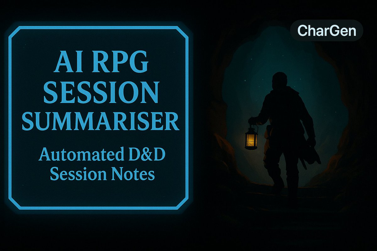 char_genAI's tweet image. New RPG Session Summariser

No more scribbled notes or “wait, who was that NPC?”

🎧 Upload game audio

✏️ Get full transcript
🏷️ Auto-tags NPCs &amp;amp; places
📌 Pulls key moments
📝 Edit &amp;amp; export summaries
char-gen.com/rpg-session-su…

#ttrpg #dnd #dmtools #rpgtools