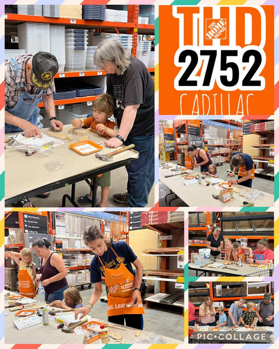 HomeDepotCadill's tweet image. Our July KWS had a smaller attendance due to the holiday and local festivals but we had a great time anyways. Lots of first timers coming to join us lately. #cadilac2752 #kidsworkshop