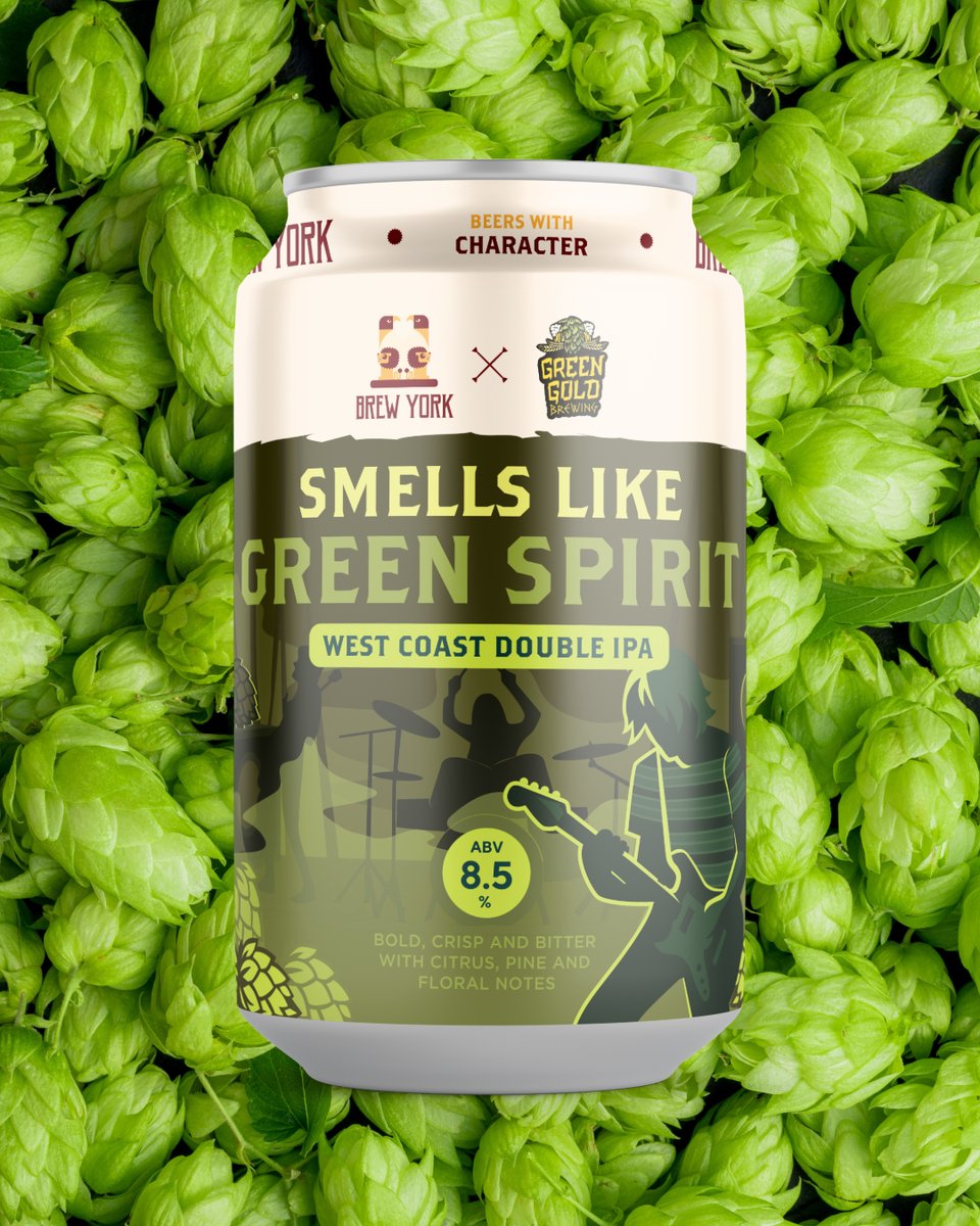 🎸 NEW | SMELLS LIKE GREEN SPIRIT 🎸
Smells Like Green Spirit is a bold West Coast IPA brewed in collaboration with Slovenia’s Green Gold Brewing. Loaded with hops, it explodes with citrus, pine and floral aromas. Order: brewyork.co.uk/shop