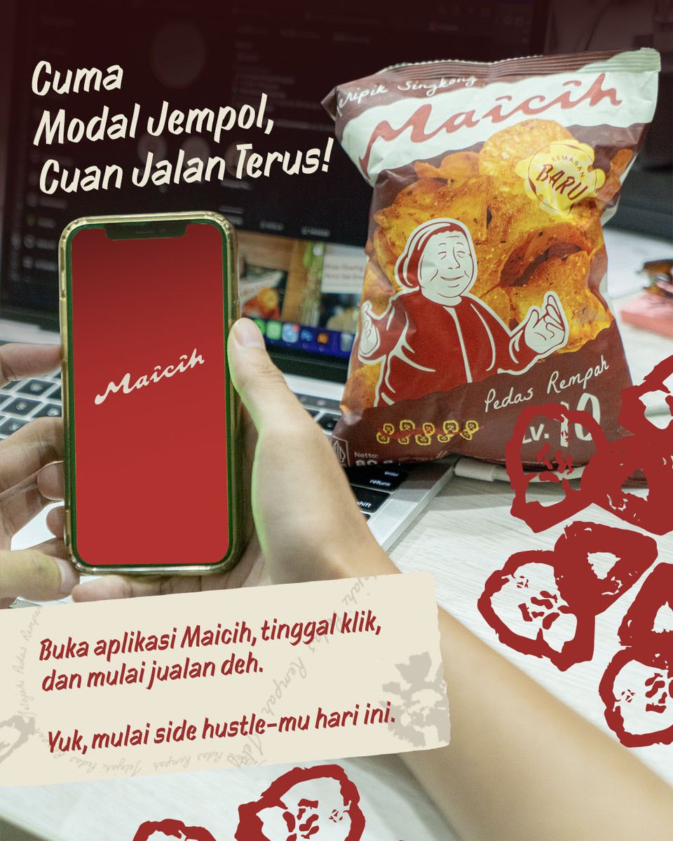 Dulu mah Emak ngumpulin modal kudu nunggu arisan cair dulu, Cu. Sekarang? Tinggal klik dari HP, langsung bisa mulai usaha sambil nyemil Maicih.

Usia boleh muda, tapi semangat usahanya udah bisa diajak bareng-bareng nya, Cu. Hayu jadi reseller Maicih, nggak perlu ribet, tinggal