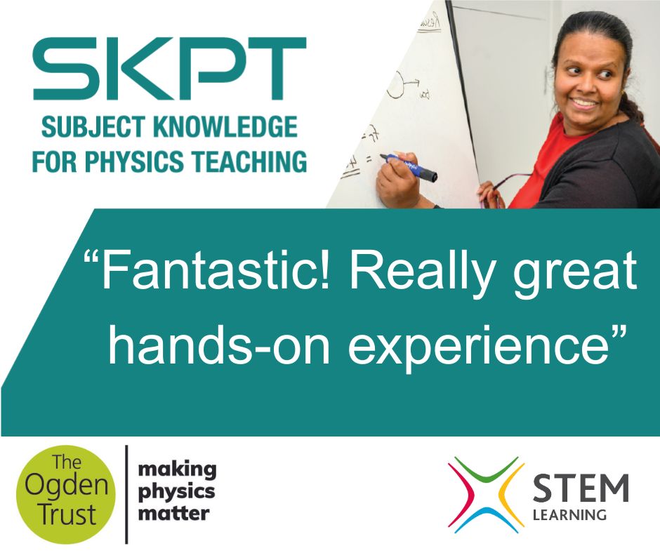 ogdentrust's tweet image. 🤔Planning for next year? Short of physics specialists?
Fully funded #SKPT CPD to suit your teachers 💥
#BlendedLearning modules across England
#AutumnResidentials in York - Oct and Nov
#LondonIntensive: 6 modules; starts 24/9
#BespokeSKPT
Book now
loom.ly/OlTEmjM