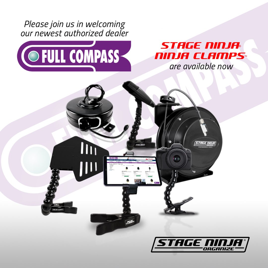 Looking for Stage Ninja® or Ninja Clamps™?

You can now find both at Full Compass Systems <a href="/FullCompass/">Full Compass</a> — authorized and official.

Visit linktr.ee/stageninja 

#StageNinja
