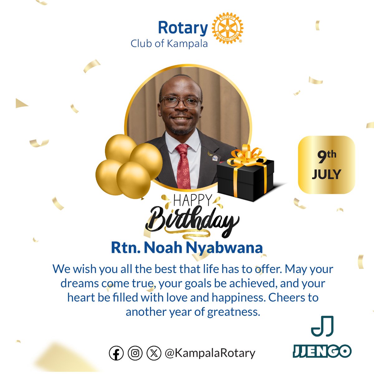 KampalaRotary's tweet image. ๐ Happy Birthday, Rtn. NoahNyabwana! ๐๐
Today, we celebrate a passionate Rotarian, a servant leader, and a true friend of Rotary.
May your year ahead be filled with purpose, joy, and impactful service.
Hereโs to another chapter of greatness. ๐ฅ