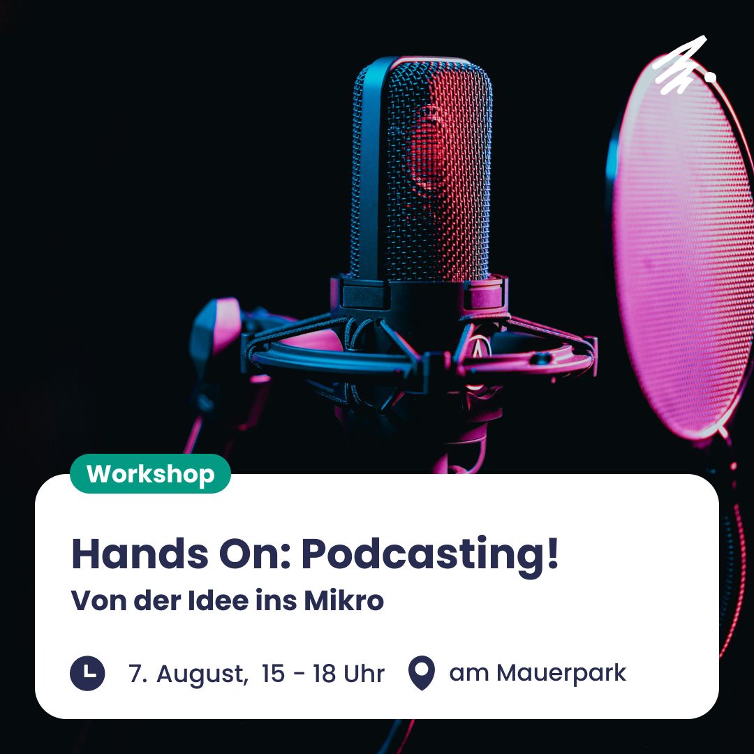 deinejpb's tweet photo. 🎧 Podcast-Idee im Kopf, aber kein Plan, wie anfangen?
Am 7. August (15–18 Uhr) lernst du im Workshop mit „Blinkende Cursor“, wie du deine Idee ins Mikro bringst – direkt zum Mitmachen!
Jetzt anmelden – https://t.co/Q1IVsygP3A 
#JugendpresseBerlinBrandenburg https://t.co/8rzR0rAaPC