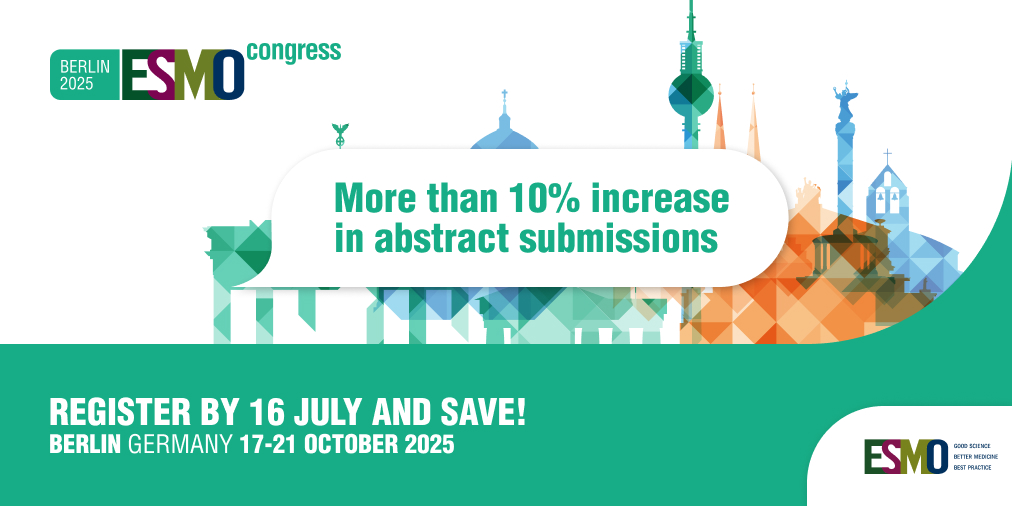 📣 #ESMO25: The place where oncology leaders meet to explore the future of oncology. Register today! 
⏰ Early registration deadline: 16 July 2025

🔗  ow.ly/jysG50Wfv3p