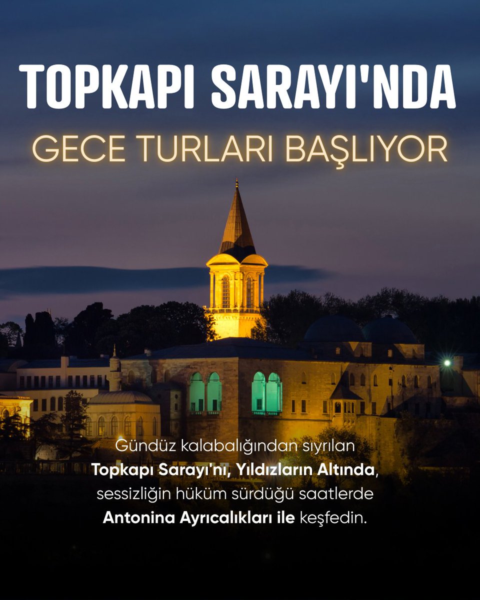 Topkapı Sarayı Fatih Köşkü’nden, 2 karanın ve 2 denizin kesiştiği noktadan İstanbul’u seyretmeye ne dersiniz? 🤩 

Bu programımız, sadece 4 saatlik bir Topkapı Sarayı turu değil. birçok neden ve nasıl sorusunun yanıtını bulabileceğiniz bir program.😇 

Yapı Kredi World'e özel,