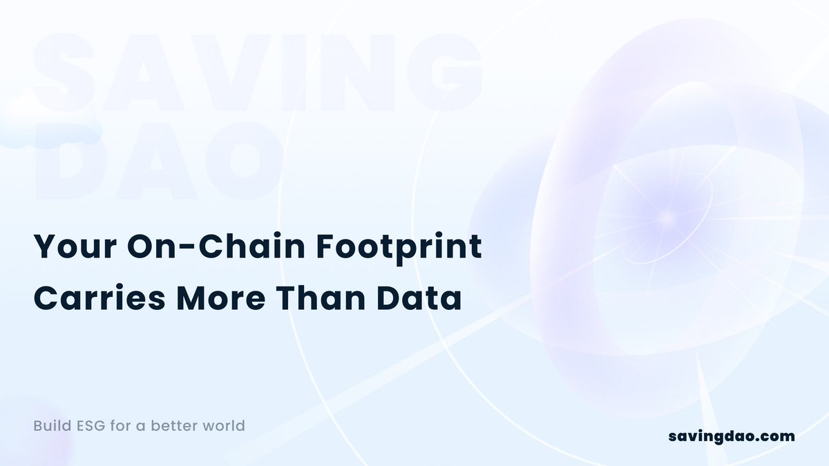 Savingdao's tweet image. Building your ESG footprint on-chain isn’t just about data— it’s about crafting a more human digital existence.

You’re not a spectator. You’re a co-creator.

Web3 ESG isn’t a distant dream. It’s being built right now—by those who dare to define the future.

#web3  #Web3ESG