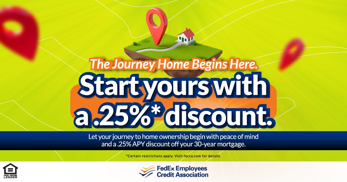 Your dream home is calling—and this summer, it’s coming with .25% off!
Through July 31st, FECA members can take advantage of a .25% discount on all 30-year mortgage loans. Make this a summer to remember—and a home to call your own. Apply today at fecca.com