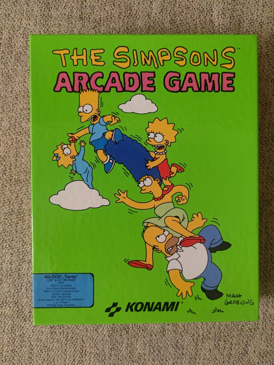 Una de las recreativas que recuerdo con más cariño fue The Simpsons de Konami. Un beat 'em up que plasmaba la serie de TV de manera muy acertada. Tuvo conversión a sistemas domésticos en la época, para PC y Commodore 64/128, pero solo en EEUU #TheSimpsons #TheSimpsonsArcadeGame