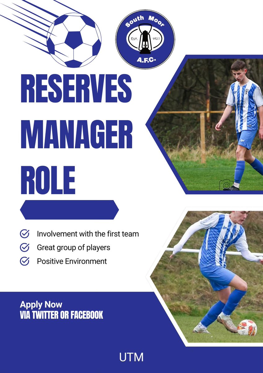 We are still on the lookout for a Manager for our reserves team! A ready made team perfect for someone looking to make their first steps into mens football coaching.
Supported fully by our first team management team, this is a great opportunity.
Get in touch via the page.