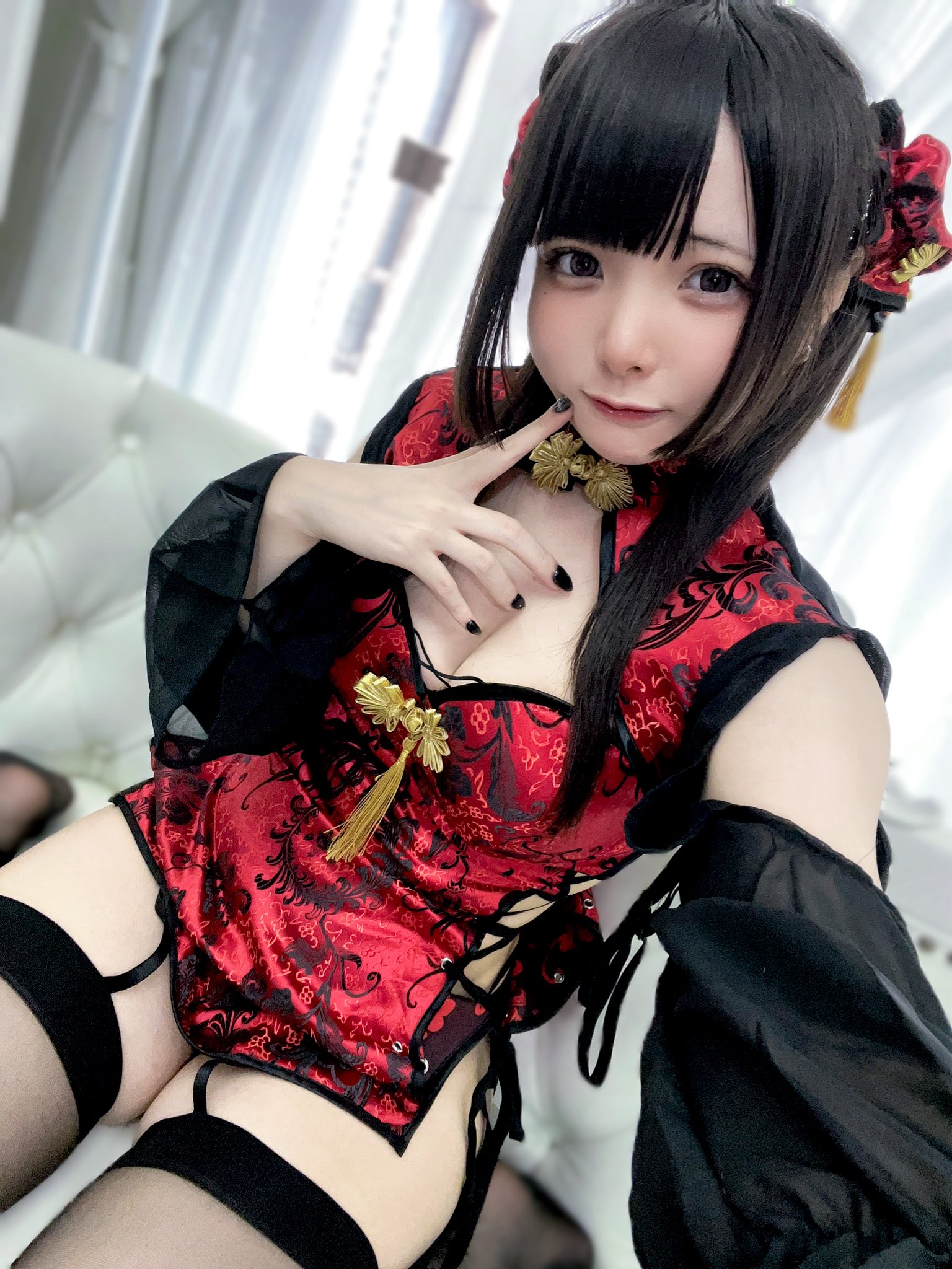 ♡୨୧ メイド × チャイナ L ୨୧♡ ゆめかわ♡フリルチャイナメイド服 kos27☆ | ゆめかわガール