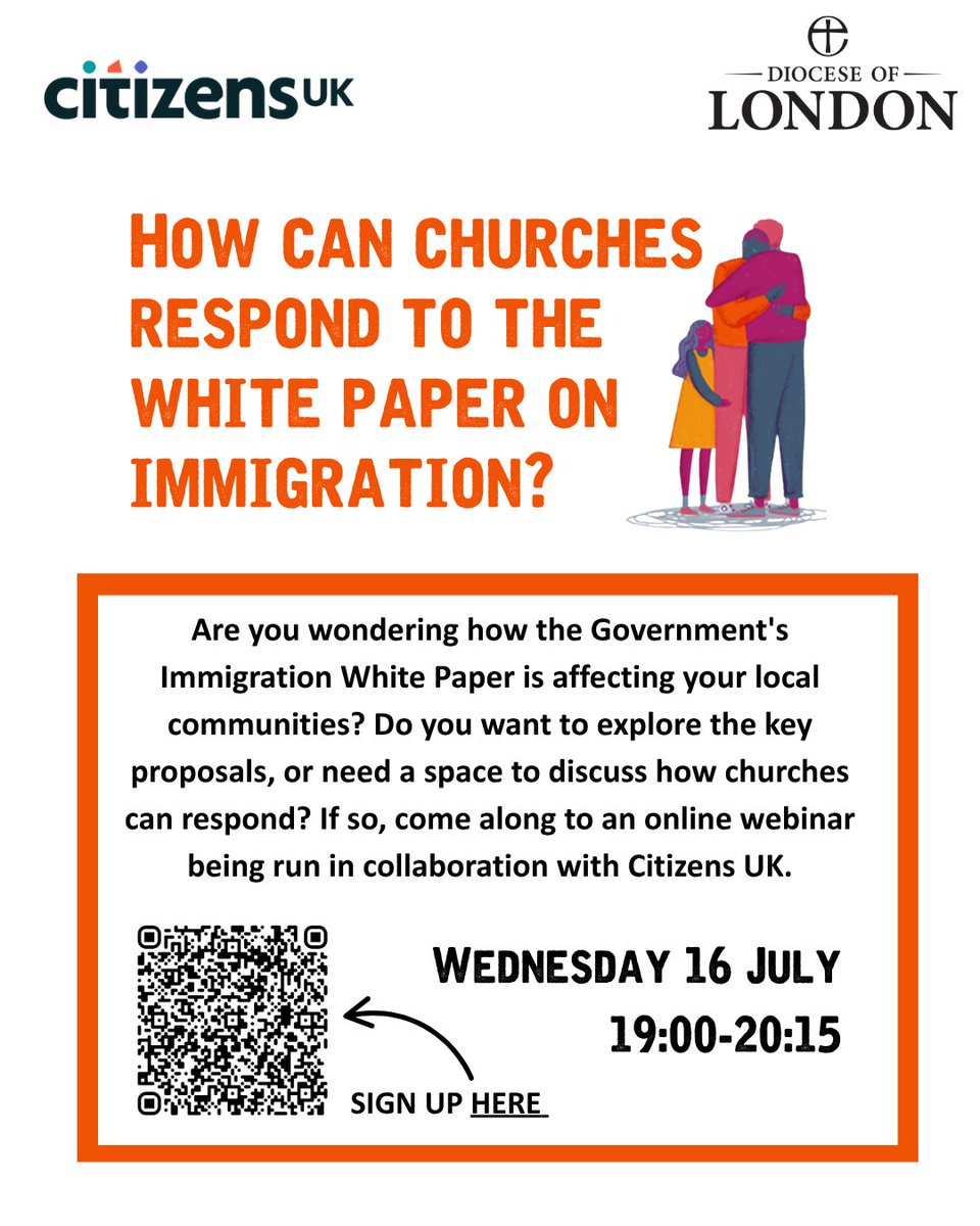 CompCommunities's tweet image. We're delighted to be partnering with @CitizensUK to host this important webinar on the impact of Immigration White Paper for churches & community projects.
A space to find out more and ask questions
16th July, 7pm on Zoom. All welcome!
Book here:
eventbrite.co.uk/e/webinar-the-…