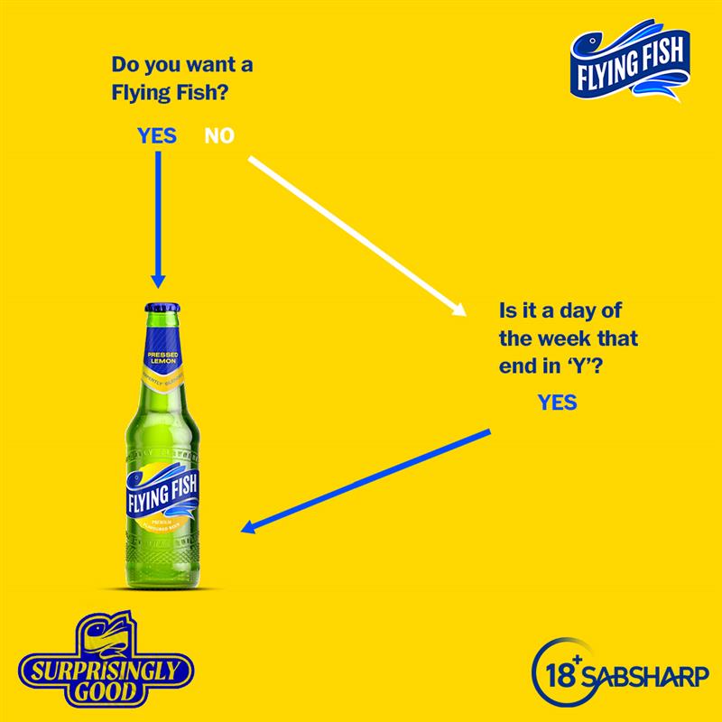 FlyingFishSA's tweet photo. The answer? Obvious, but we just need to confirm that we're all in agreement... Flying Fish, right? 👀​

​QT using #SurprisinglyGood &amp; share your answer. We could  have an answer for you. 😉 https://t.co/gFBOpufoX4