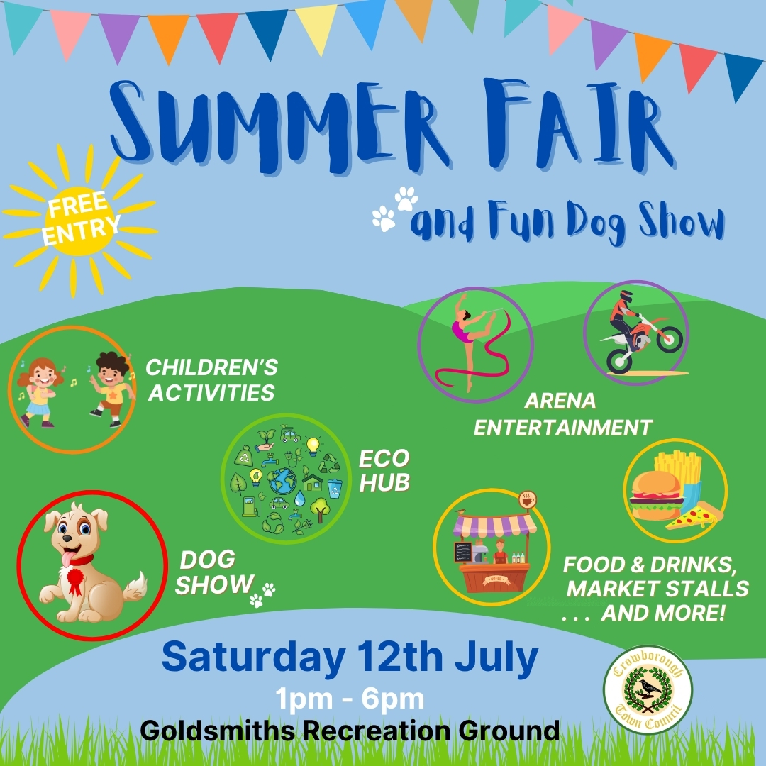 CrowboroughTC's tweet image. 3 days to go … Summer Fair Countdown - this Saturday 12 July!

This year the Mayor is supporting the charity, @Family2FamilyUK &amp;amp; @Girlguiding  Crowborough. The Summer Fair is free to enter but if you can save some coins and feel that you can give something, every little helps!
