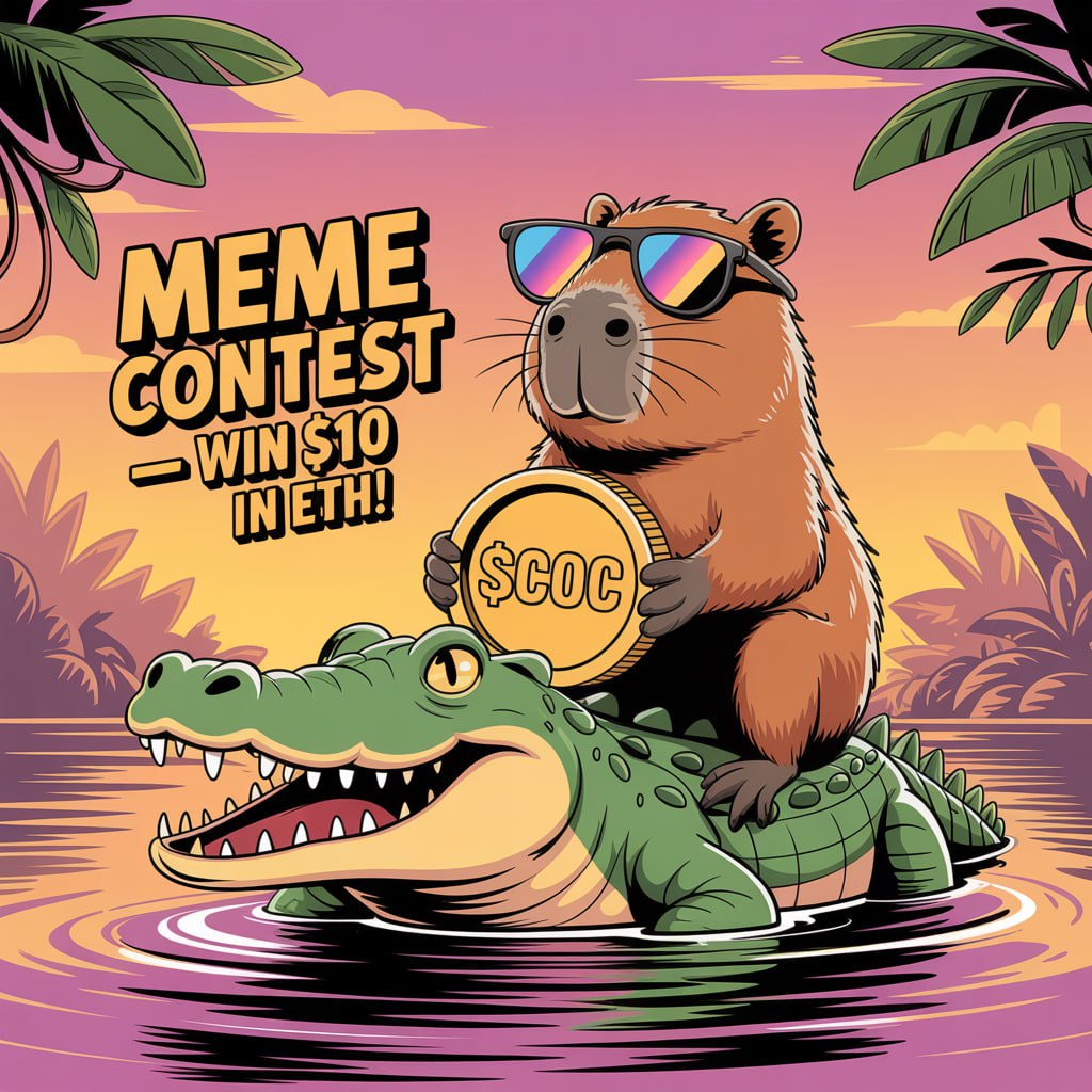CapyCroc's tweet photo. 🐊🌿 CapyCroc Meme Contest — $10 in ETH 🌿🐊

Are you chill like Capy or wild like Croc?
Drop your best meme & win $10 in ETH 👑

🧘‍♂️ How to enter:
✅ Follow @CapyCroc
✅ Like & RT
✅ Reply with your own CapyCroc-style meme

Bonus: Use #CapyCrocVibes

Ends in 48h ⏳
Let the jungle decide 🍃

#ETHGiveaway #CapyCroc #Solana #MemeCoin #CryptoTwitter