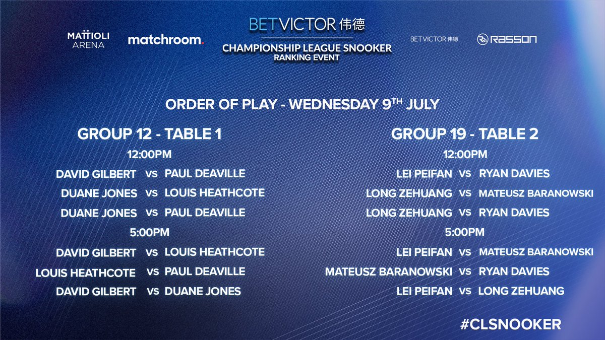 CLSnooker's tweet image. David Gilbert is in action in Wednesday&apos;s opener, live now on YouTube! 💫

📺 T1 - Matchroom Pool
📺 T2 - Matchroom Multi Sport

 @BetVictor #CLSnooker