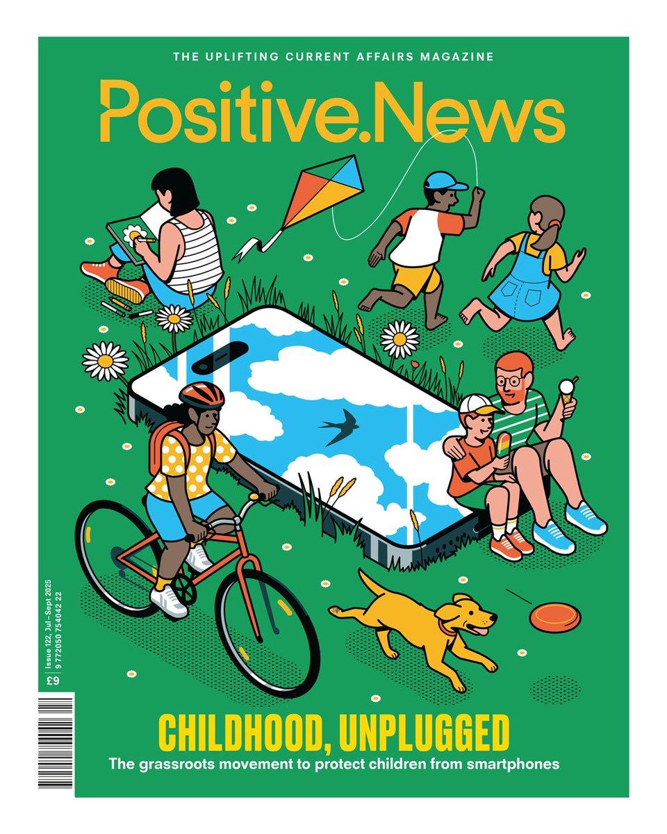 GGREPS's tweet image. Here’s some great new #illustration by Sam Peet for @PositiveNewsUK in conjunction with @SmartphoneFreeC, out today!
#artdirection #magazines #branding