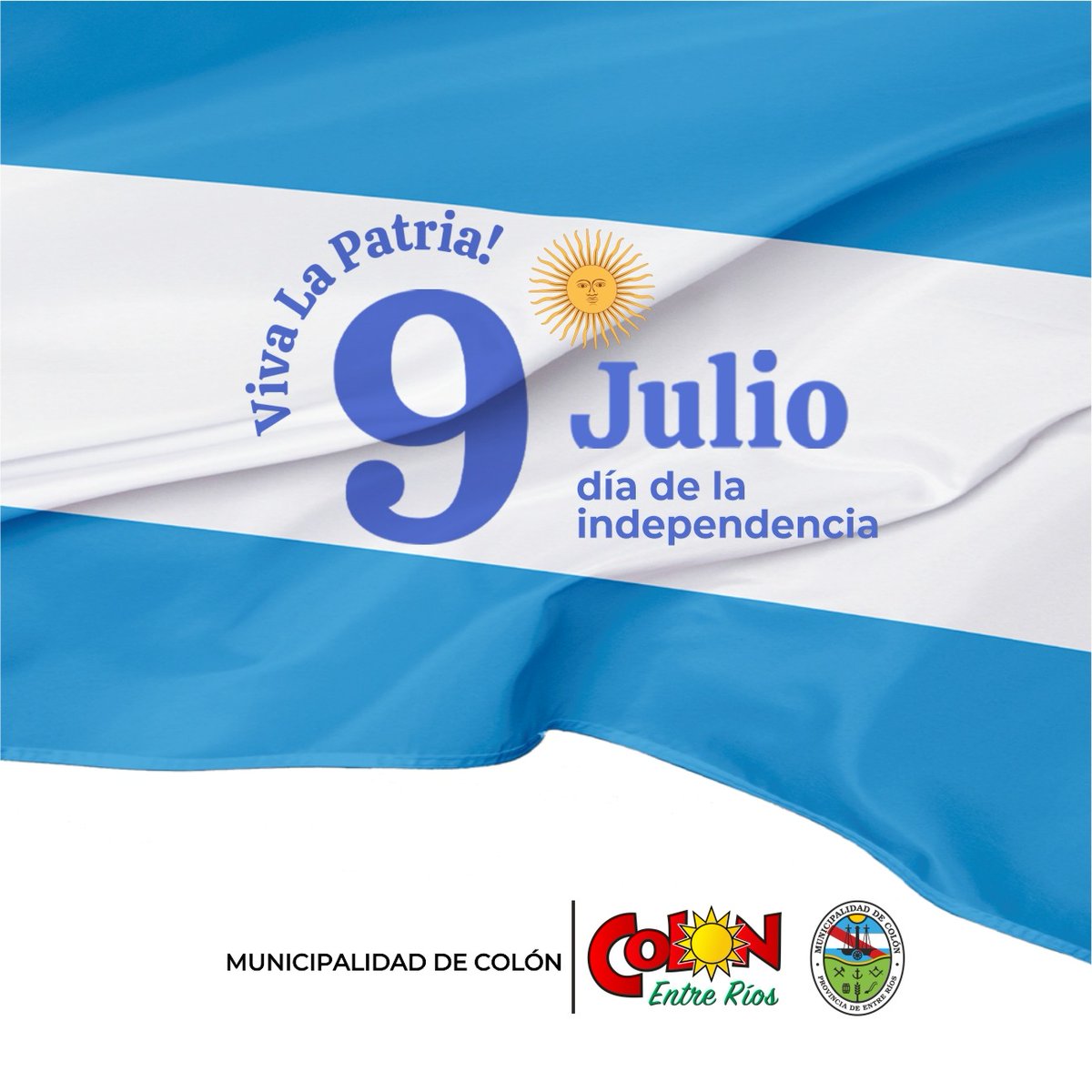 🇦🇷🙌🏻 Hoy conmemoramos un nuevo aniversario de aquel 9 de Julio de 1816, cuando los representantes de las Provincias Unidas declararon la Independencia Nacional.

💙 Sigamos construyendo cada día una Patria más justa, libre y solidaria.
¡Viva la Patria! 🇦🇷

#MunicipalidadDeColón