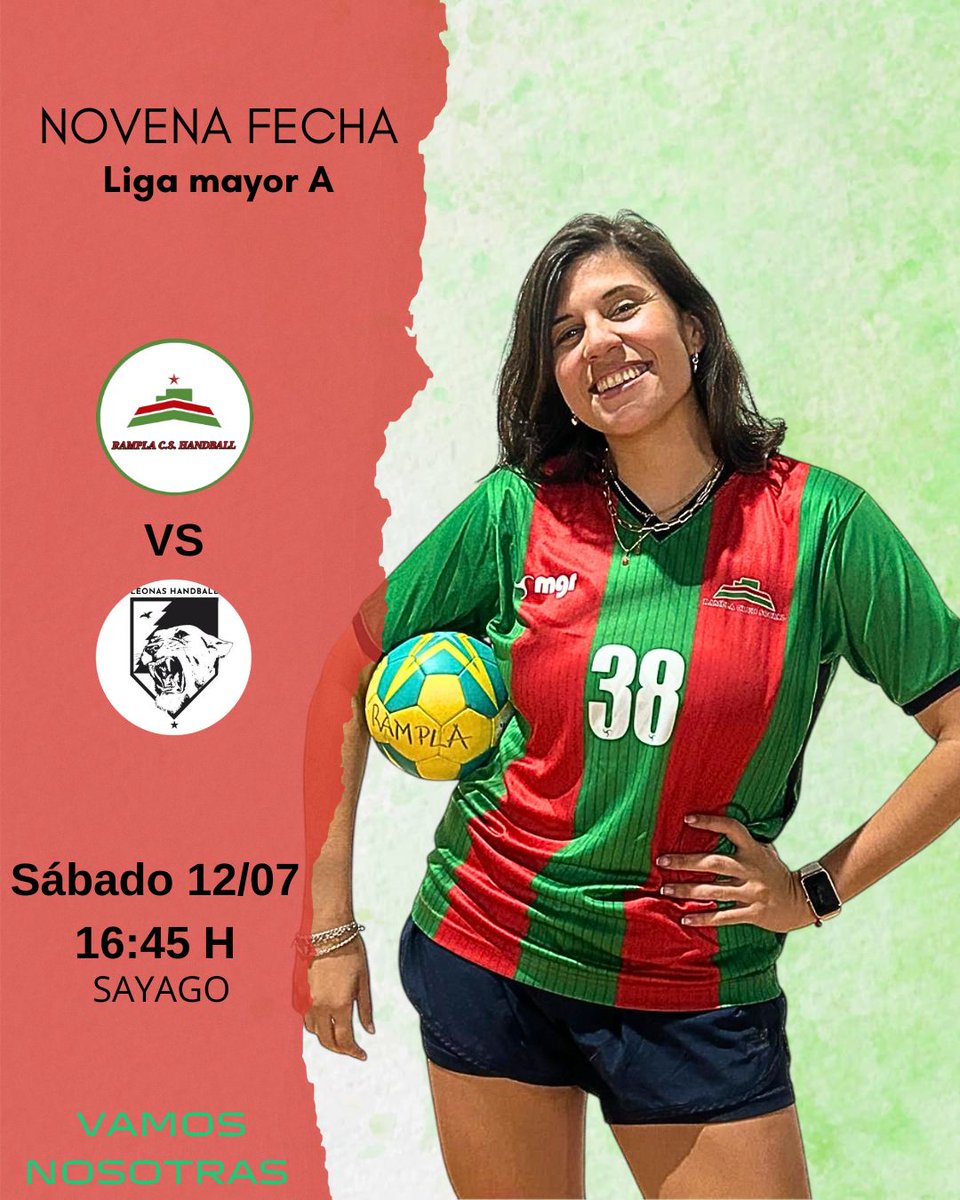 Este sábado cerramos el Clasificatorio frente al equipo de Las Leonas.
 Jugamos en el Gimnasio de Sayago a las 16:45 horas.
Vamos nosotras!! ❤️💚