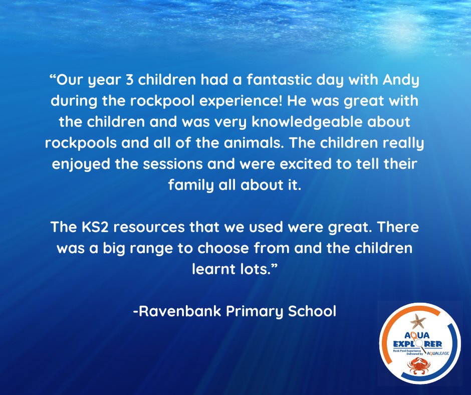 Thank you for your lovely feedback <a href="/Ravenbankschool/">Ravenbank Primary</a>! 🦀🐚

We're excited to announce that our brand-new website is launching soon!  All our school customers will get access to additional fun and educational content with the Aqua Explorer experience and their rental aquarium! 📚