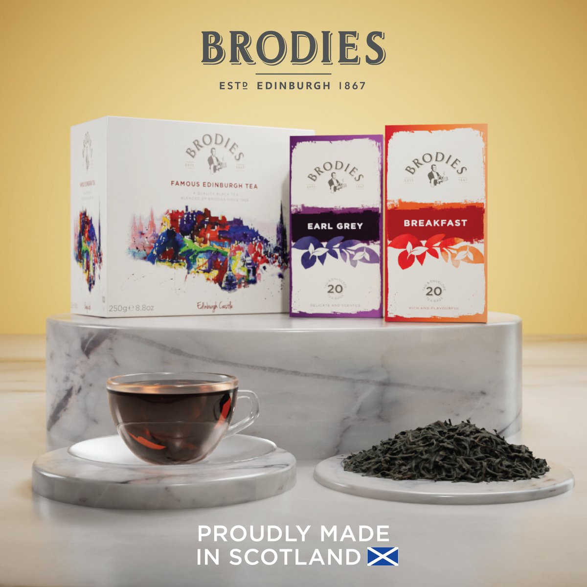 We are excited to bring our much-loved range of Brodies teas to shelves near you.

With over 150 years experience in the art of blending tea, our teas are responsibly sourced and crafted with pride by our skilled team right here in Scotland.

Find Brodies in your local store!