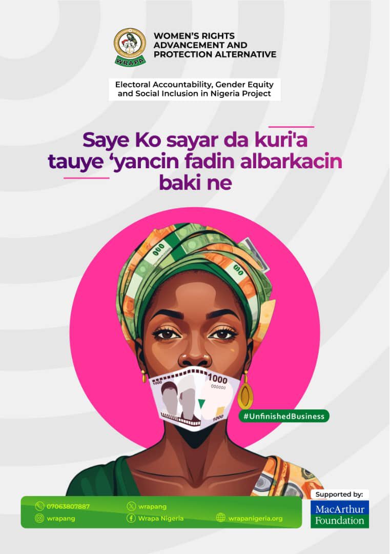 WRAPANG's tweet image. Your voice is valuable, don’t trade it for anything less.

Make choices that reflect your worth and protect your future.

Listen to WRAPA’s Hausa jingle and be inspired:
audiomack.com/wrapang/song/w…

#UnfinishedBusiness #YourVoiceMatters #WRAPAForInclusion #AwarenessIsPower