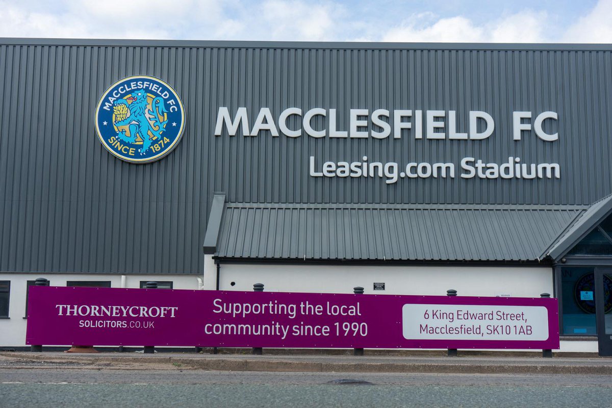 Our Senior Graphic Designer recently completed a rather exciting project for our client Thorneycroft Solicitors… 

To mark the beginning of their partnership with Macclesfield FC, she designed two advertising boards to be displayed outside the Leasing.com Stadium.