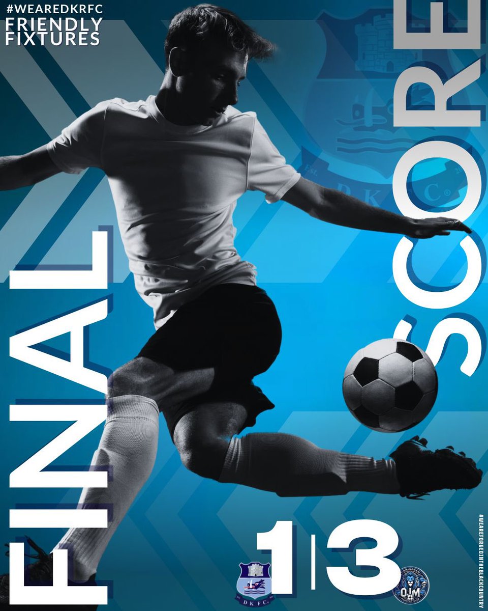 Dudley Kingswinford FC (@dkfootballclub) on Twitter photo ⚽️ A good run out for our first pre season friendly against a strong <a href="/BirminghamOJM/">Birmingham OJM</a> side ends in a 3-1 defeat.
All the best to OJM for the season ahead!
<a href="/sockshopuk/">SOCKSHOP</a> <a href="/mapleworkwear/">Maple Workwear</a> <a href="/rajputwallheath/">Rajput Indian cuisine</a> #DKFC ⚽️ A good run out for our first pre season friendly against a strong <a href="/BirminghamOJM/">Birmingham OJM</a> side ends in a 3-1 defeat.
All the best to OJM for the season ahead!
<a href="/sockshopuk/">SOCKSHOP</a> <a href="/mapleworkwear/">Maple Workwear</a> <a href="/rajputwallheath/">Rajput Indian cuisine</a> #DKFC