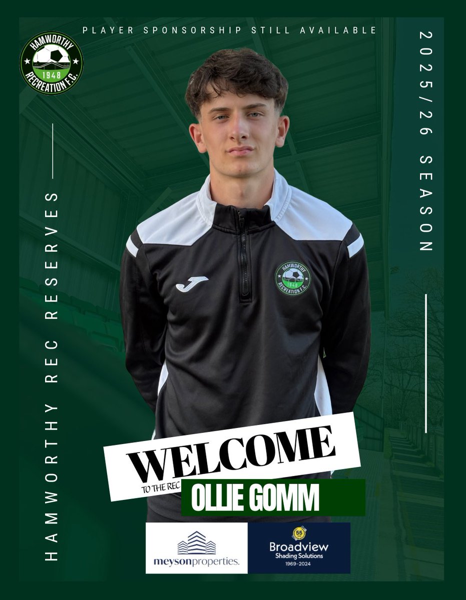 🚨New Signing ✍️

WELCOME OLLIE GOMM 😍

We are delighted to confirm the signing of  Ollie Gomm! The versatile CM/RB has also had previous spells at AFCB, Cobham &amp; Poole Town.

Welcome to the Rec, Ollie 💪