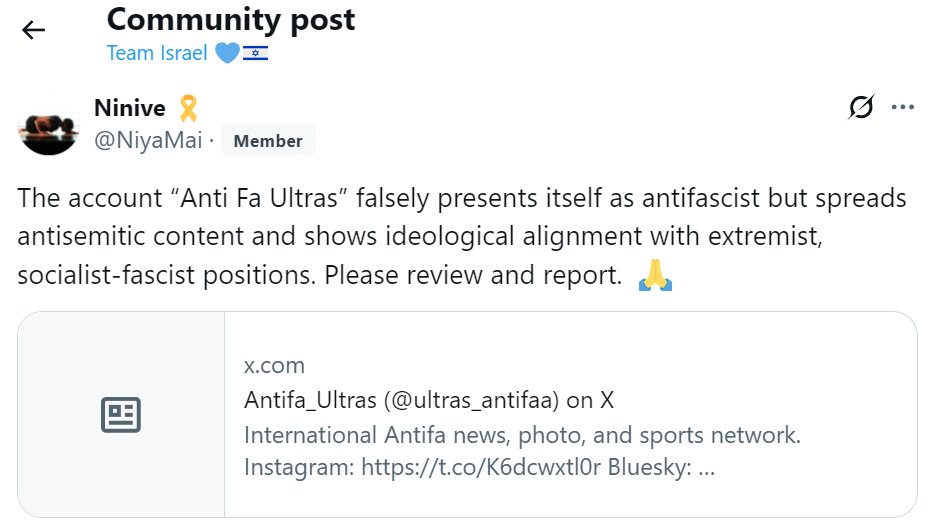 ultras_antifaa's tweet photo. Zionists have been trying to get our account shut down for a while now — once again using the same old lie: “antisemitism.” For them, supporting Palestine and speaking out against genocide equals hatred. 

To keep our account safe and avoid getting shadowbanned, could you please engage more with our posts?